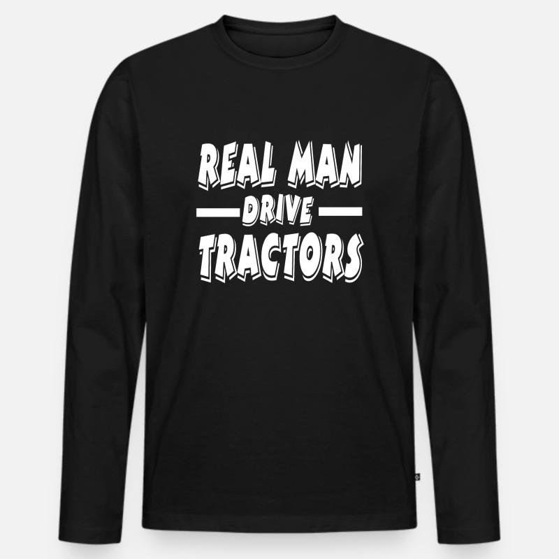 Traktor - Männer Premium Bio Langarmshirt - Schwarz