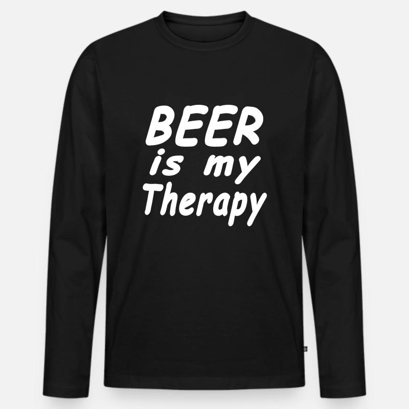 Bier - Männer Premium Bio Langarmshirt - Schwarz