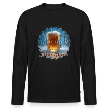 Kühles Blondes - Männer Premium Bio Langarmshirt - Schwarz - Vorne - Nico (187cm)