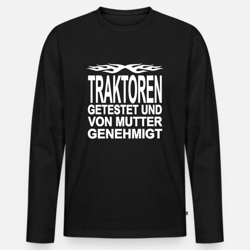 Traktor - Männer Premium Bio Langarmshirt - Schwarz