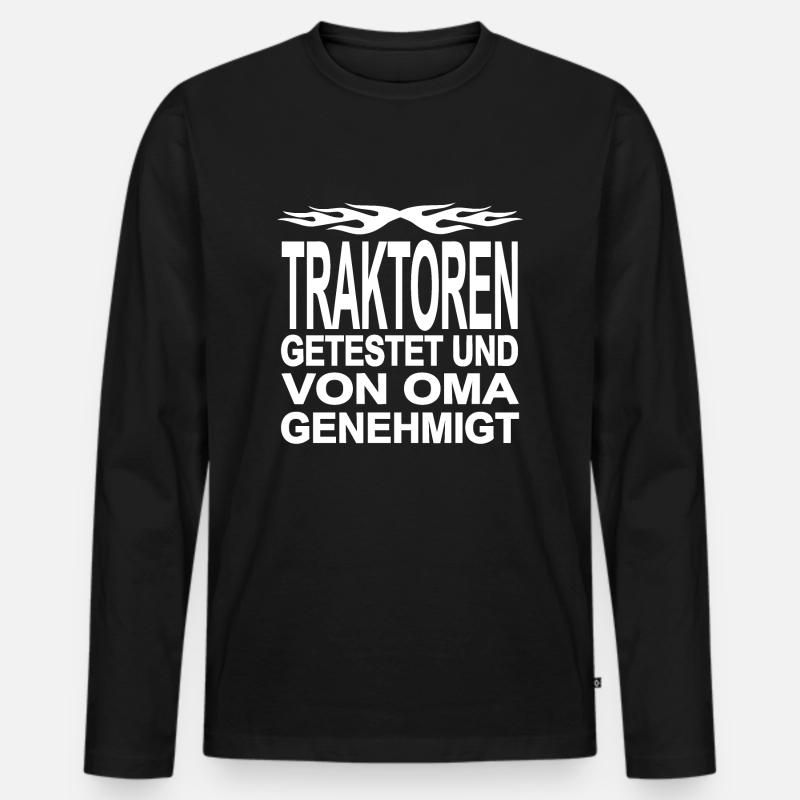 Traktor - Männer Premium Bio Langarmshirt - Schwarz