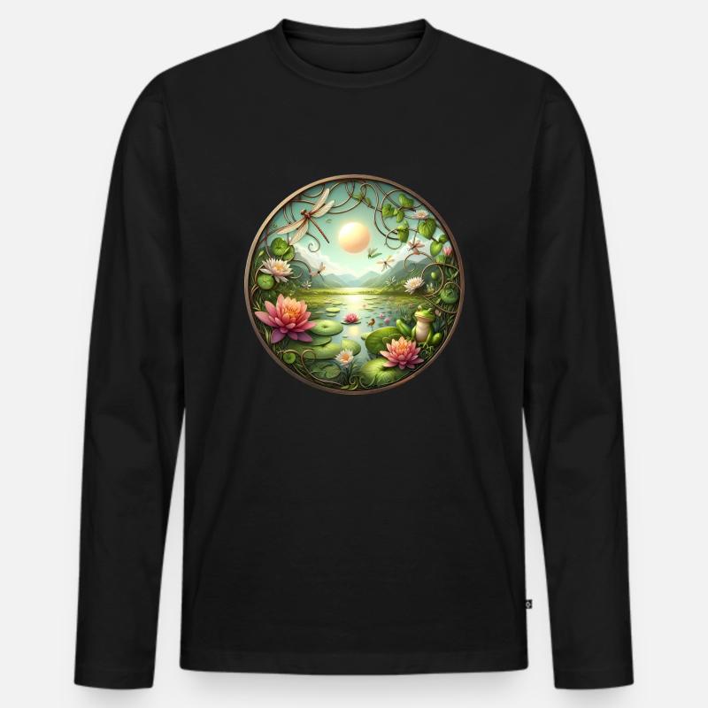 See der Träume - Männer Premium Bio Langarmshirt - Schwarz
