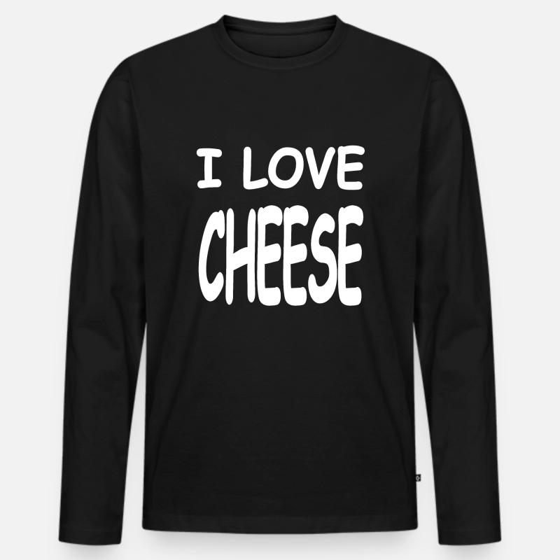 Käse - Männer Premium Bio Langarmshirt - Schwarz