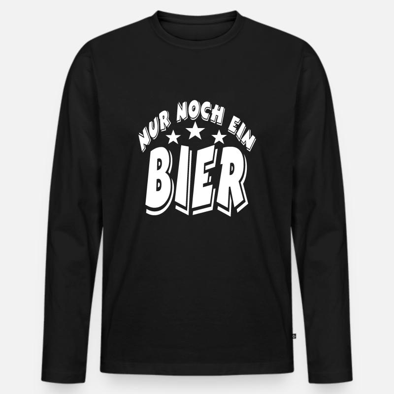Bier - Männer Premium Bio Langarmshirt - Schwarz