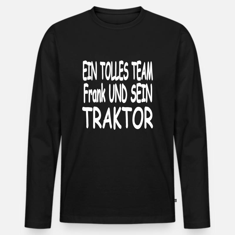 Traktor - Männer Premium Bio Langarmshirt - Schwarz