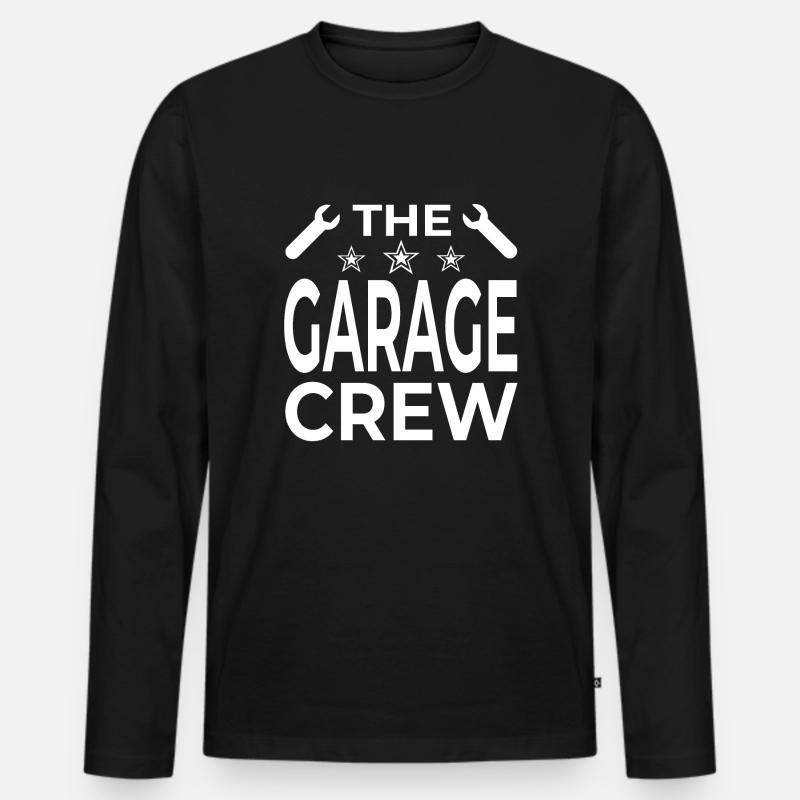 Garage - Männer Premium Bio Langarmshirt - Schwarz