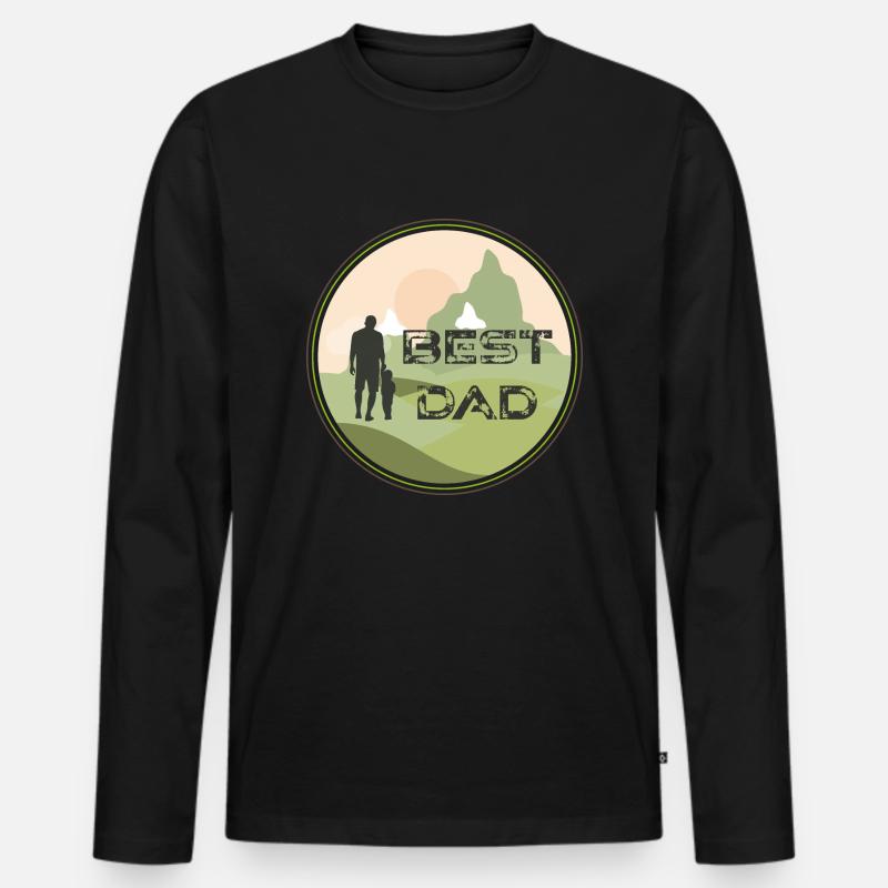BEST DAD - Männer Premium Bio Langarmshirt - Schwarz