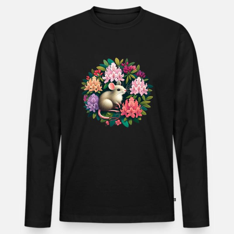 Maus - Männer Premium Bio Langarmshirt - Schwarz