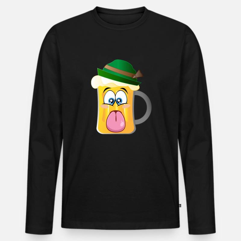 zunge - Männer Premium Bio Langarmshirt - Schwarz