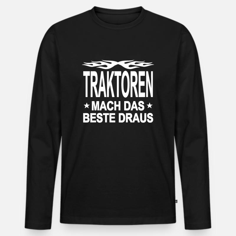 Traktor - Männer Premium Bio Langarmshirt - Schwarz