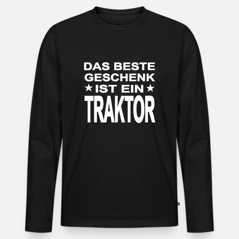 Traktor - Männer Premium Bio Langarmshirt - Schwarz