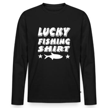 Angling - Men's Premium Organic Long Sleeve Shirt - black - Front - Nico (187cm)