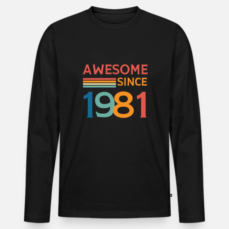 Großartig seit 1981 - Männer Premium Bio Langarmshirt - Schwarz