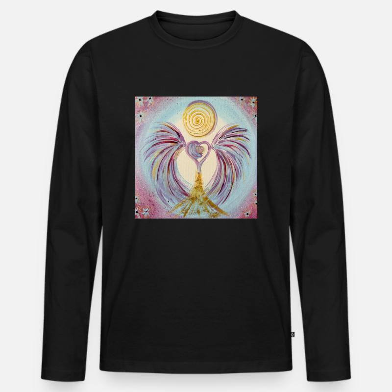 Herzengel Vertrautes Bewußtseinsleben - Männer Premium Bio Langarmshirt - Schwarz