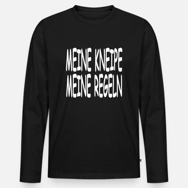 Kneipe - Männer Premium Bio Langarmshirt - Schwarz