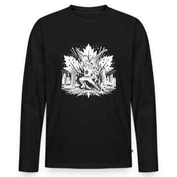 Hockey Canada Hockey sur glace États-Unis club de hockey rondelle bâton - T-shirt manches longues Premium bio Homme - noir - Devant - Nico (187cm)