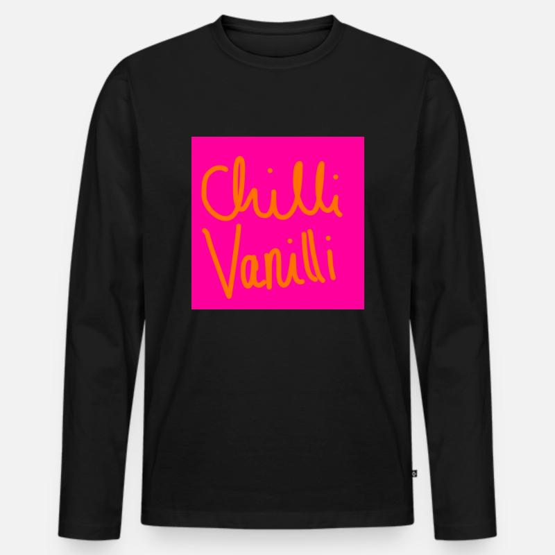 Chilli Vanilli - Männer Premium Bio Langarmshirt - Schwarz