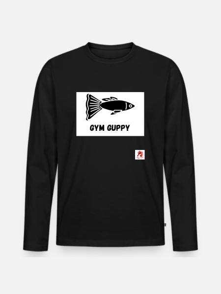 GYM Guppy NEW - Männer Premium Bio Langarmshirt - Schwarz