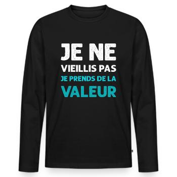 Humor Ich werde nicht alt Geburtstagsgeschenk - Männer Premium Bio Langarmshirt - Schwarz - Vorne - Nico (187cm)