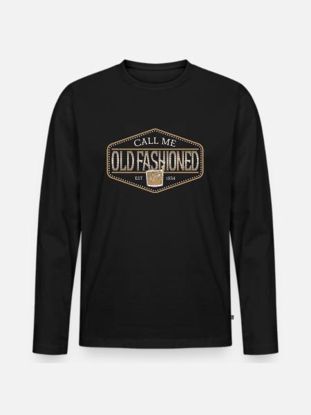Whisky Call me old fashioned - Men's Premium Organic Long Sleeve Shirt - black