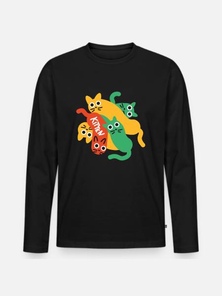 KITTEN - T-shirt manches longues Premium bio Homme - noir