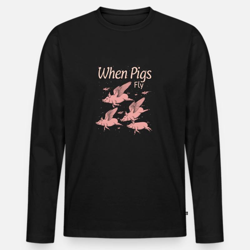 Wenn Wunder geschehen - Männer Premium Bio Langarmshirt - Schwarz