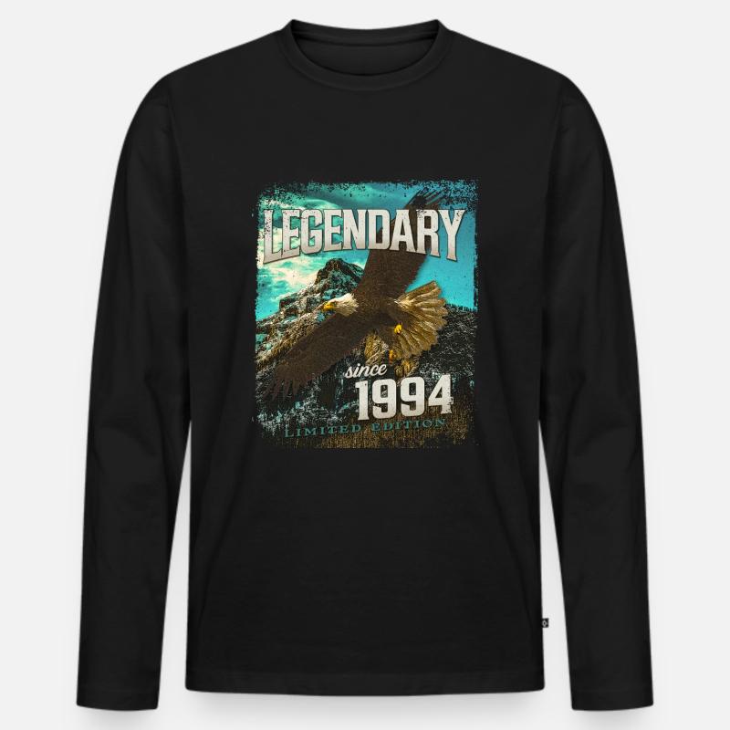Legendär seit 1994 - Männer Premium Bio Langarmshirt - Schwarz