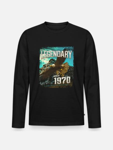 Legendary since 1970 - Men's Premium Organic Long Sleeve Shirt - black