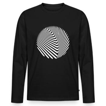 Kreis optische Täuschung - Bo-Grafik - Männer Premium Bio Langarmshirt - Schwarz - Vorne - Nico (187cm)