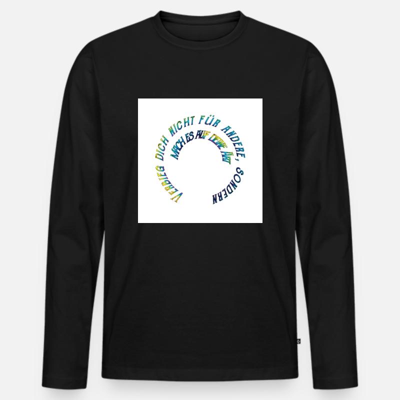 Regenbogenpruch - Männer Premium Bio Langarmshirt - Schwarz