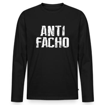 RN Racism Racist Revolution Struggle - Men's Premium Organic Long Sleeve Shirt - black - Front - Nico (187cm)