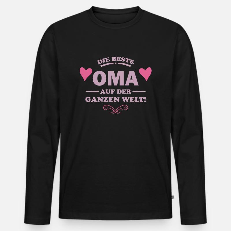 beste oma - Männer Premium Bio Langarmshirt - Schwarz