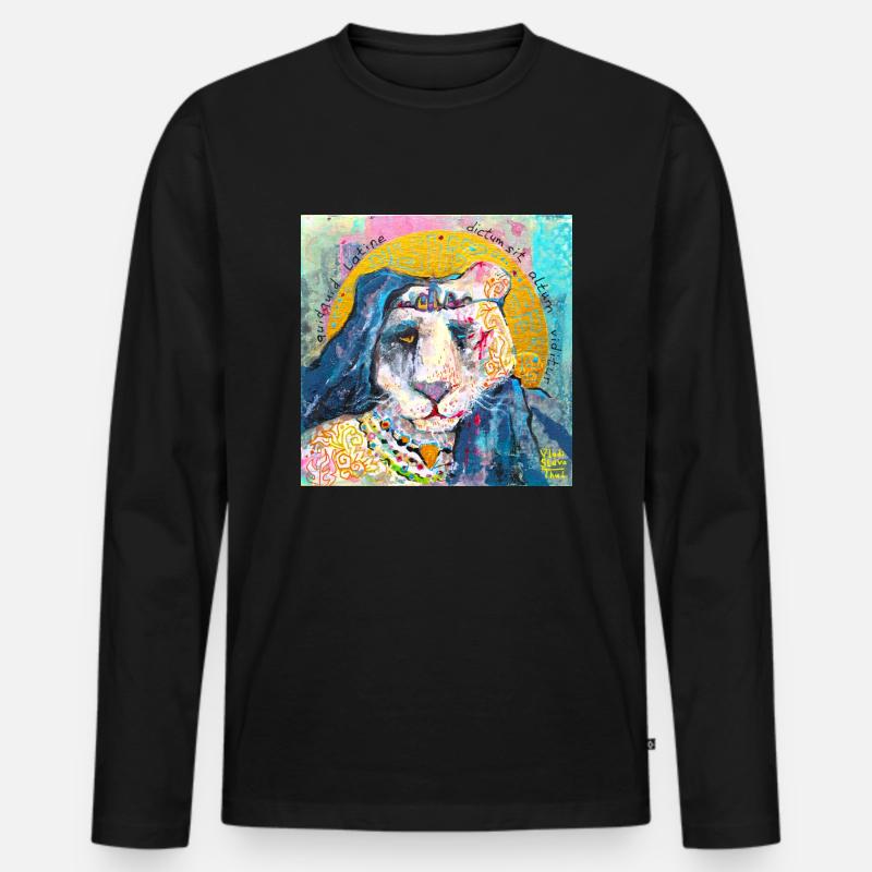 Imperator-Löwe - Männer Premium Bio Langarmshirt - Schwarz