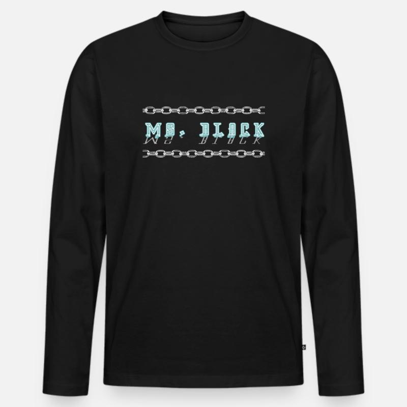 Ms. Black Logo Schrift - Männer Premium Bio Langarmshirt - Schwarz