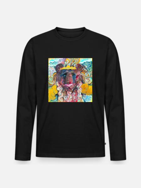 Warrior Lion - Men's Premium Organic Long Sleeve Shirt - black
