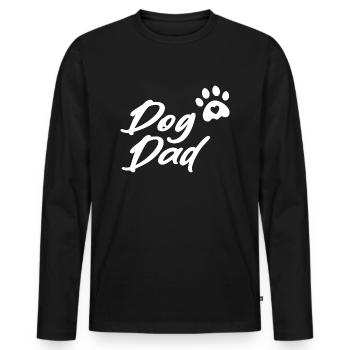 Dog Dad - Männer Premium Bio Langarmshirt - Schwarz - Vorne - Nico (187cm)