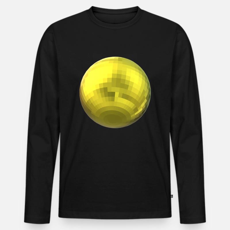 gelbe Kugel - Männer Premium Bio Langarmshirt - Schwarz