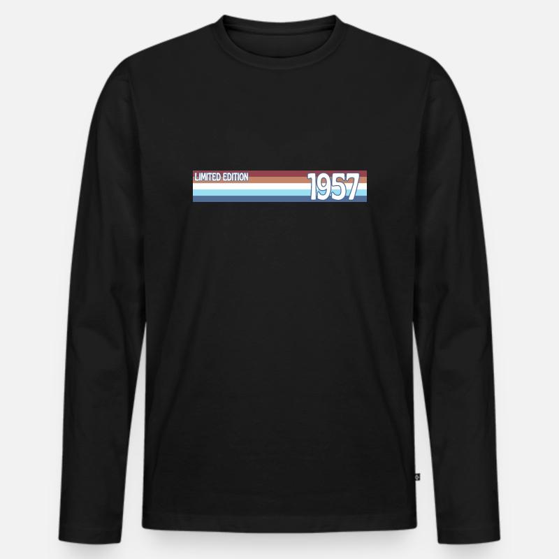 Retro 1957 Limitierte Auflage - Männer Premium Bio Langarmshirt - Schwarz