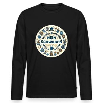 Ma Bavière souabe - T-shirt manches longues Premium bio Homme - noir - Devant - Nico (187cm)