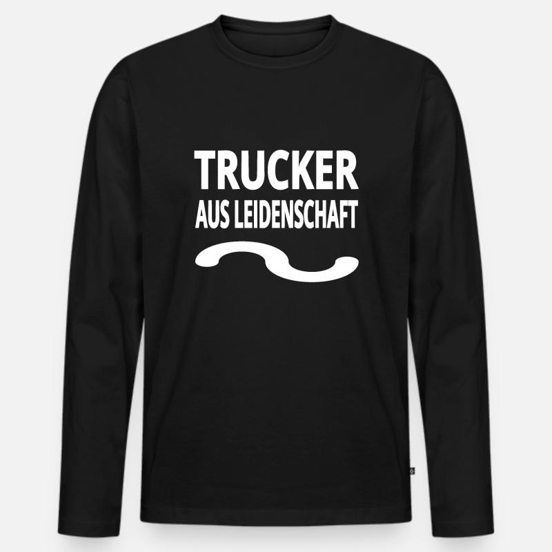 Trucker - Männer Premium Bio Langarmshirt - Schwarz