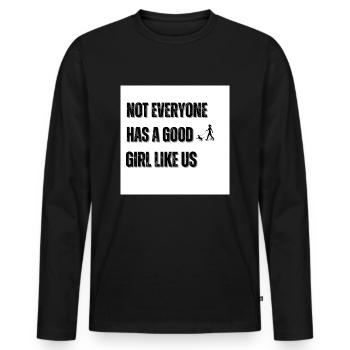 Brave fille - T-shirt manches longues Premium bio Homme - noir - Devant - Nico (187cm)