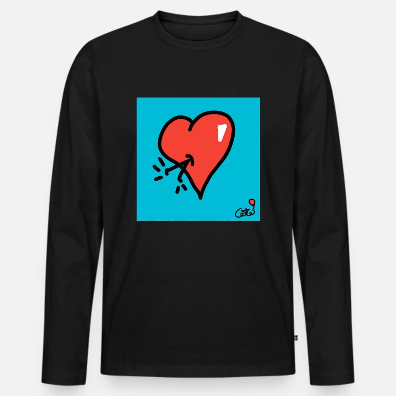 Kuoro verliebt - Männer Premium Bio Langarmshirt - Schwarz