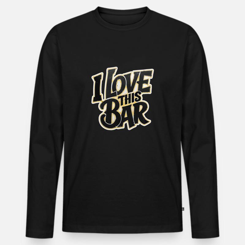ich liebe diese bar - Männer Premium Bio Langarmshirt - Schwarz