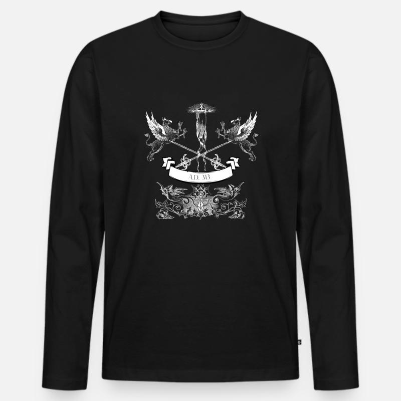 Mittelalterliches Wappen - Männer Premium Bio Langarmshirt - Schwarz