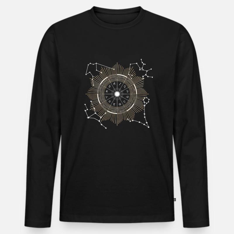 Zodiac Rad - Männer Premium Bio Langarmshirt - Schwarz