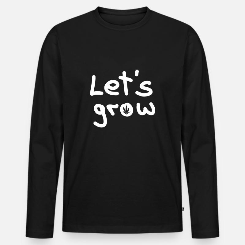 Let's grow - Männer Premium Bio Langarmshirt - Schwarz