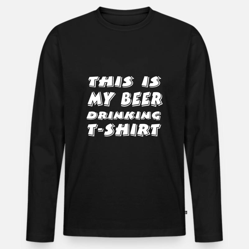 Bier - Männer Premium Bio Langarmshirt - Schwarz