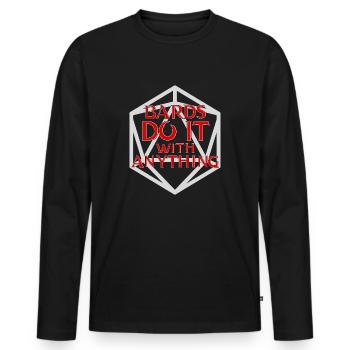 Bards Do It with Anything - Men's Premium Organic Long Sleeve Shirt - black - Front - Nico (187cm)