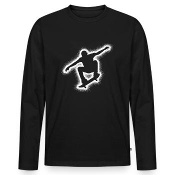 Skating Skater Skateboarder Men's Skateboard - Men's Premium Organic Long Sleeve Shirt - black - Front - Nico (187cm)