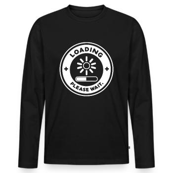 Loading Please Wait - Men's Premium Organic Long Sleeve Shirt - black - Front - Nico (187cm)